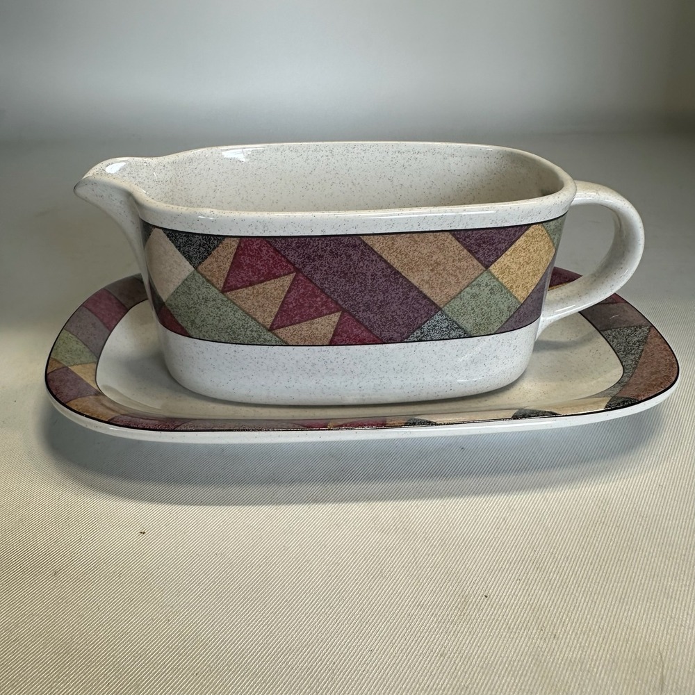 Vintage Studio Nova Discontinued Palm Desert Gravy Boat & Underplate Set